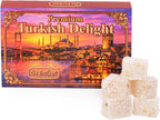 Turkish Delights Candy Gift Box – Assorted Turkish Delight Lokum, Traditional Turkish Food Sweet, Gourmet Lokum Candy, 7.05 oz (200g) (Hazelnut-Coconut)