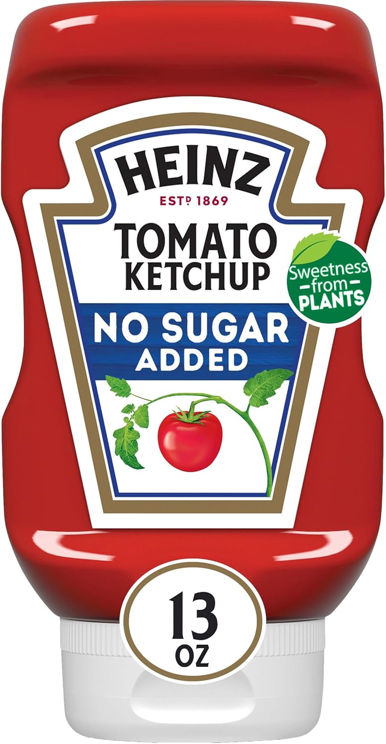 Heinz Tomato Ketchup with No Sugar Added, 13 oz Bottle