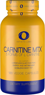 Infinite Labs L Carnitine 1000mg MTX - Amino Acid Blend of Carnitine Fumarate, L-Carnitine L-Tartrate, Acetyl L-Carnitine, L-Carnitine HCL, L-Carnitine Base 120 Veggie Capsules.