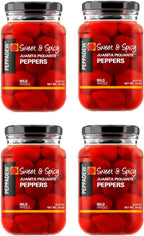 Peppadew® Sweet & Spicy Juanita Piquante Peppers, 14 Ounce (400g) Mild, Whole – Gluten Free & Vegan [Pack of 4]