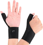 2 Pcs Thumb Wrist Brace Compression Sleeve, Elastic Protector Support Glove for Arthritis Pain Relief, Tendonitis, Sprains, Sports, Women and Men -Fits Both Hands (Black)