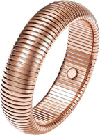 KeyStyle Bangle Bracelets for Women, Stainless Steel Stretch Bracelet Flexible Wide Link Chain Gold Wristband GoldChic Twisted Jewelry, 10mm, 16mm, 20mm