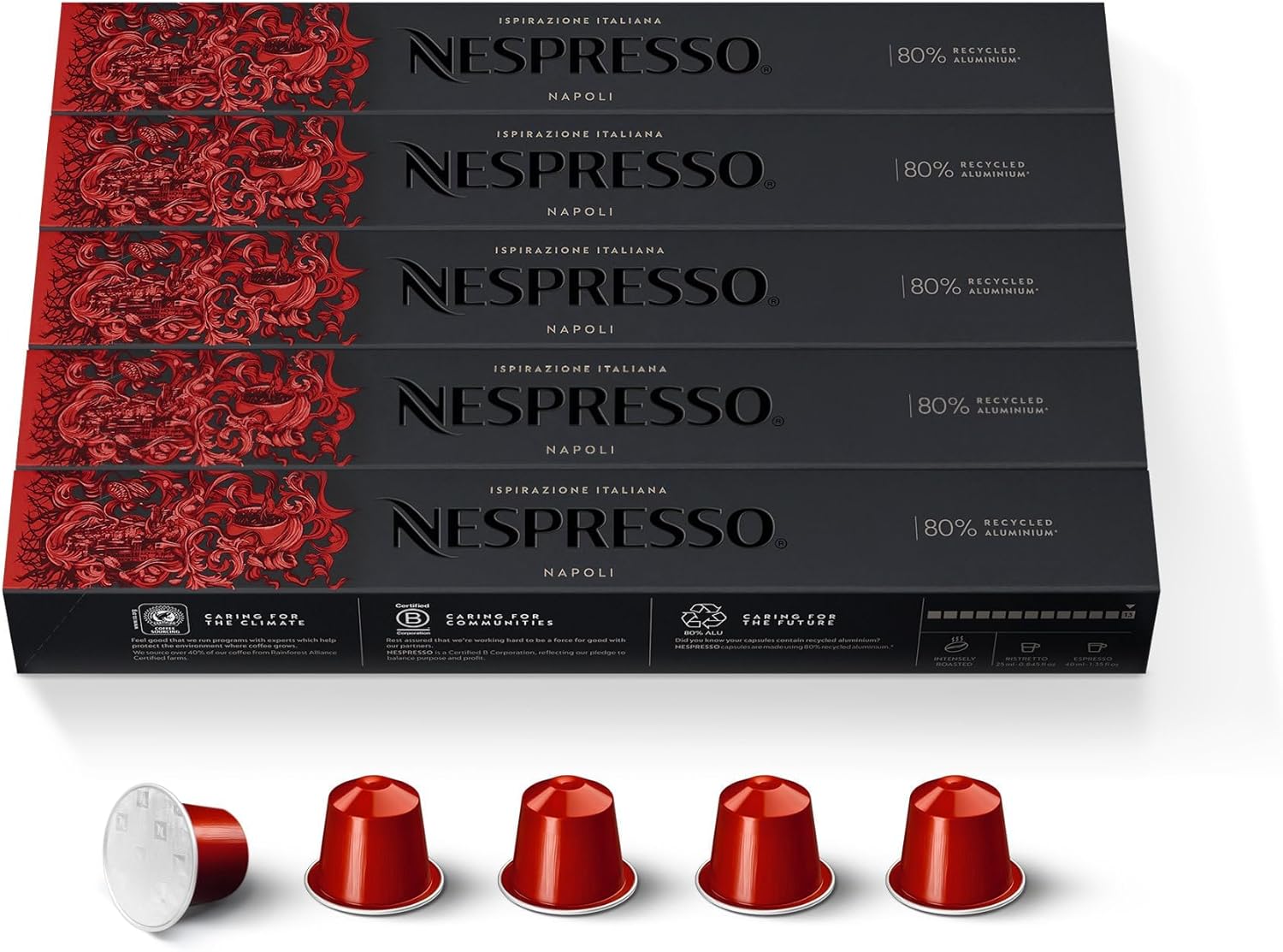 Nespresso Capsules Original Line, Ispirazione Napoli, Dark Roast Coffee Pods, 50-Count Espresso Coffee Pods,