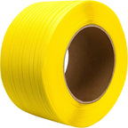 Poly Strapping, Packaging Banding Strap, Pallet Strapping Roll 3280' Length - Polypropylene Strapping 1/2" Width, 0.030" Thickness, 300 lbs Break Strength, Yellow Packing Straps