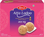 Bikaji Atta Ladoo 14.11 oz (400g), Premium Whole Wheat Ladoo, Traditional Indian Sweet, Authentic Homemade Style Mithai, Ready to Eat Festive Dessert, Gifting Sweet, Premium Ladoo Sweet Box