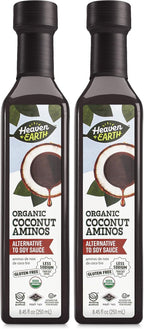 Heaven & Earth Organic Coconut Aminos, 8.4 oz (2 Pack) | Soy Free | Paleo Friendly | Low Sodium | Soy Sauce Replacement | Kosher (Including Passover)