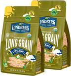 Lundberg Brown Rice, Regenerative Organic Certified, 2-Pack – Non-Sticky, Aromatic Long Grain Rice, Responsibly Grown in California, 32 Oz Ea