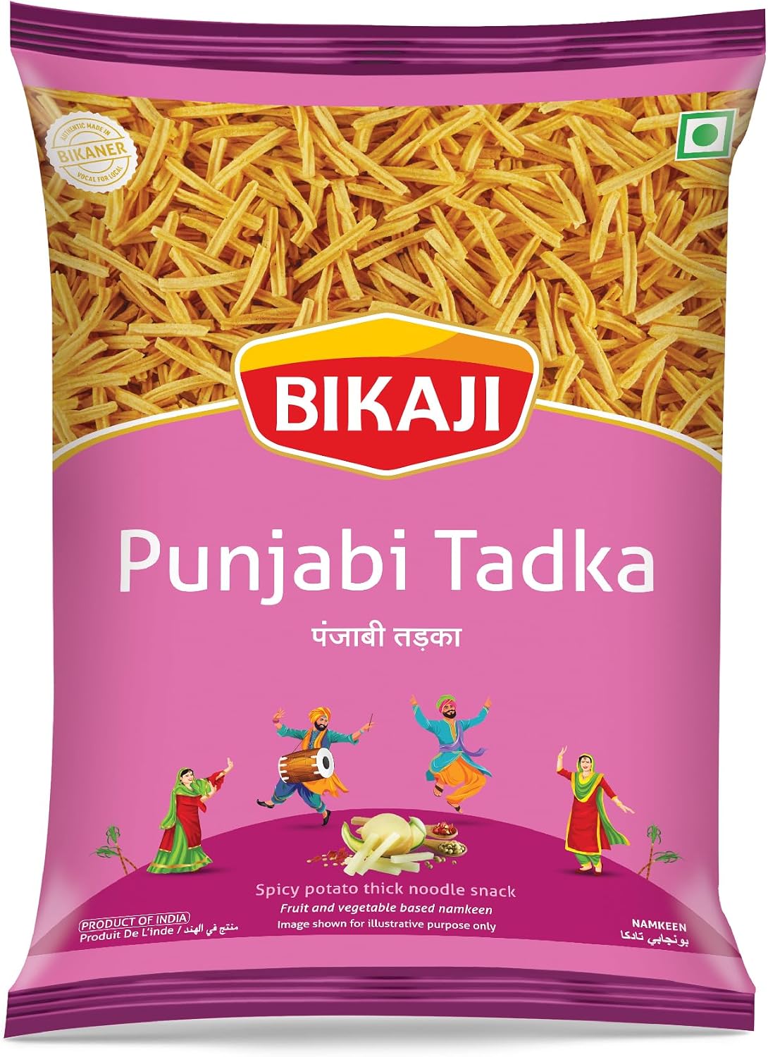 Bikaji Punjabi Tadka Snack Mix 7.05 oz (200g), Indian Snacks, Spicy and Crunchy Indian Namkeen, Authentic Bold Flavor, Tea-Time Snack, Indian Street Food, Party Mix, Bar Snack, Ready-to-Eat