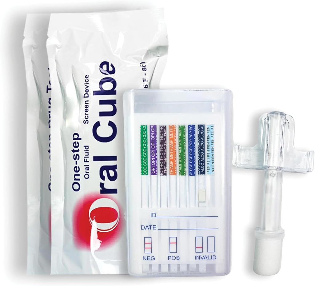 10 Panel Kits Oral Saliva Screening Kit – Rapid Home Mouth Swab Screen Kit Multi Screening Kit Ideal for Home Use AMP01 BAR01 BUP01 BZO01 COC01 Mamp01 OPI01 OXY01 PCP01 THC01