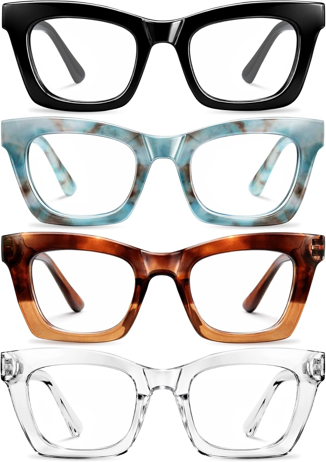 CCVOO 3.0 Oprah Style Reading Glasses for Women, Stylish Eyeglasses, Blue Light Readers for Women, Cheaters