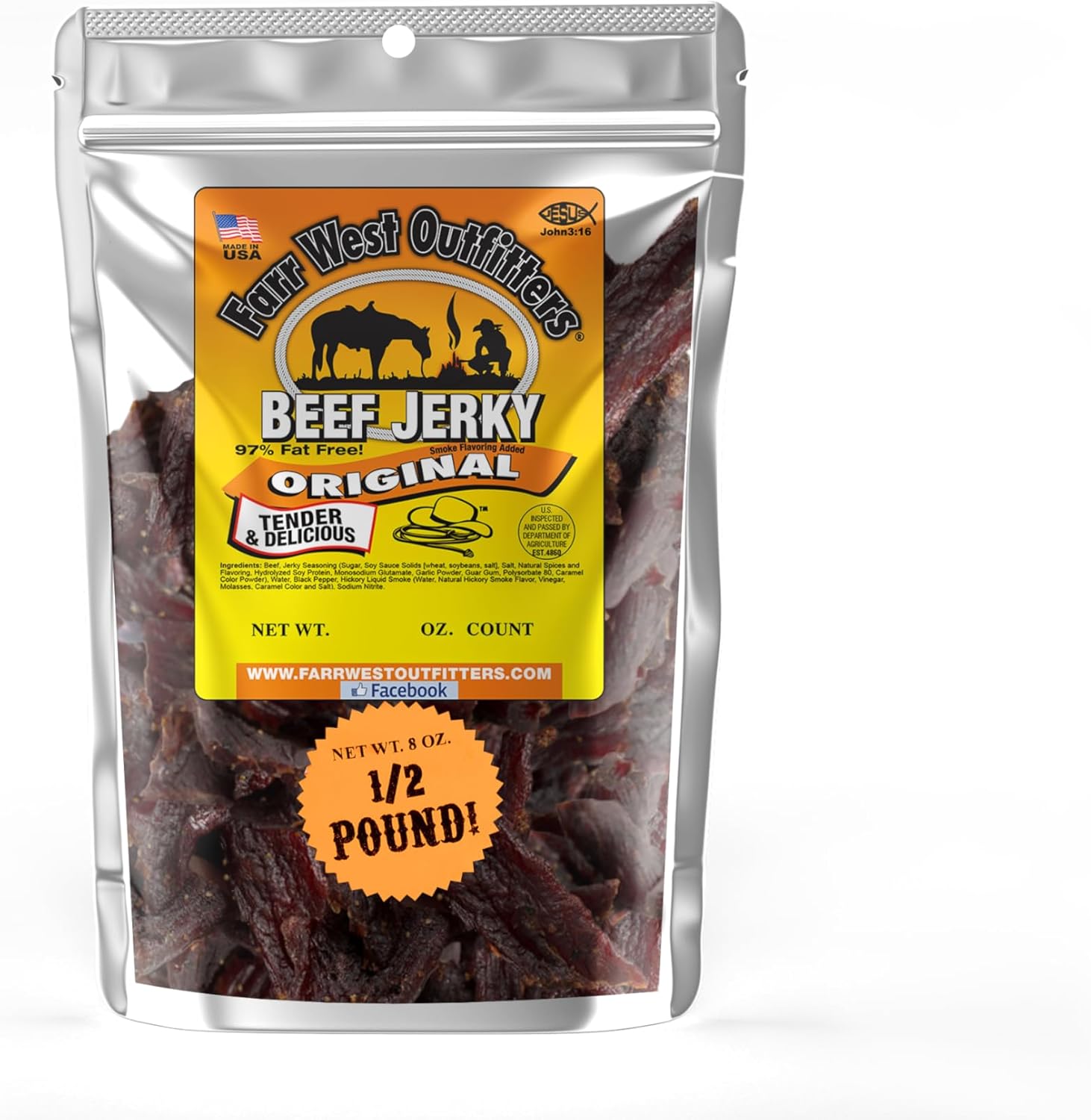 Farr West Outfitters Beef Jerky (8 OZ, Original)