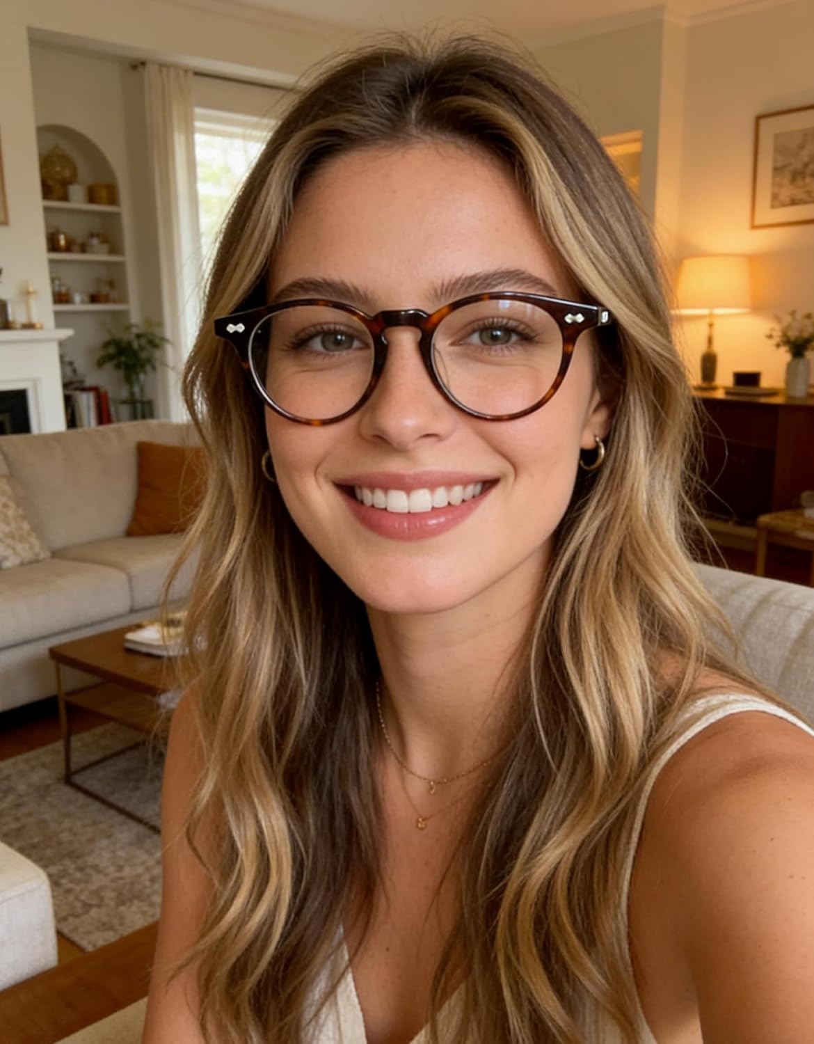 Retro Blue Light Glasses for Women Men - Round TR90 Frames Glasses, UV Protection, Anti Eye Strain