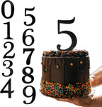Big 3.7 IN 0-9 Black Birthday Number Cake Toppers Large Black Acrylic Happy Anniversary Cake Topper Sticks For Diy Handmade Cake Sign Decorations 10 Pcs Cupcake Topper Party Supplies Set