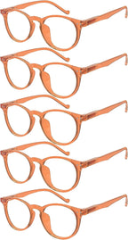 Eyekepper 5-Pack Oval Round Spring Hinges Eyeglasses Includes Sunglasses