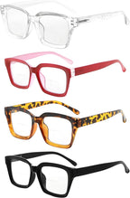 Eyekepper 4-packing Bifocal Reading Glasses Women Bifocal Readers Clear Lens Oversize +1.50