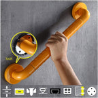 Toilet Grab Bars, Barrier-Free Railing, Stainless Steel Non-Slip Safety Night Aperture Suitable for The Elderly, Kindergarten, Stairs, Bathroom (Color : Yellow, Size : 80cm)