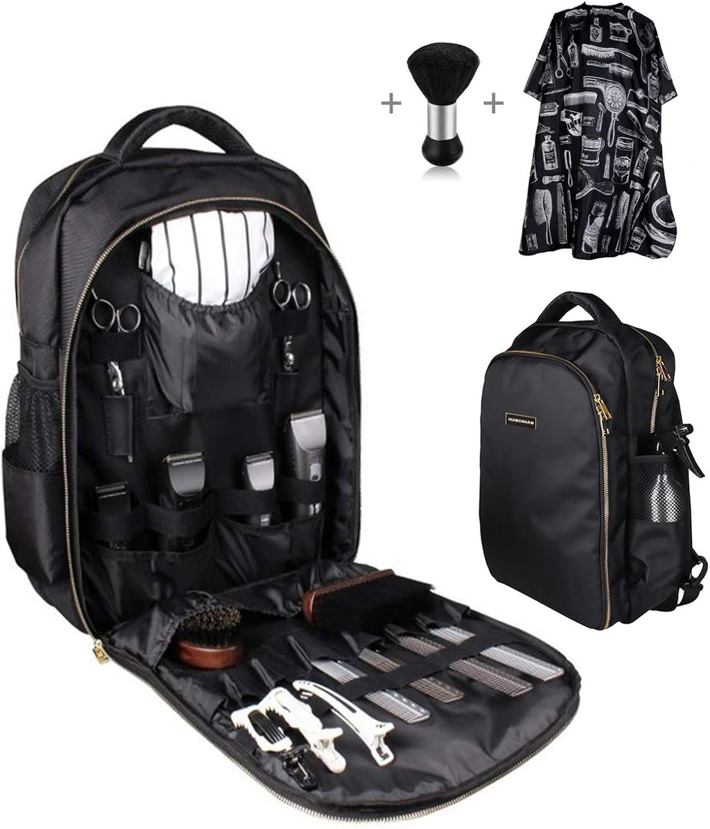 Barber Supplies Barber Clippers Backpack for Barber,with 1PCS Barber Cape&Barber Brush,Large Capacity,Pure Copper Zipper,Water Proof,Barber Accessories of Professional Hair Cutting Tools Backpack