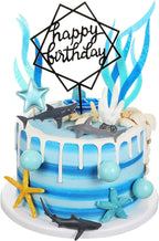 21 Pack Shark Cake Topper Sea Creatures Shark Figurines Decoration Starfish Sea Grass Coral Cake Decorations Ocean Theme Birthday Party Decorations DIY Star Balls for Baby Shower