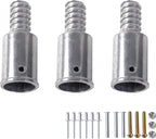 Matthew 3 Set Threaded Tip Replacement,Ultra Threaded Tip Repair Kit Metal for 1" Wood or Metal Poles Handle Replacement Extension Pole Adapter for Mop,Broom,Household Cleaning Tools