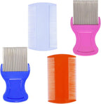 zYoung 4 Pcs Head Hair Comb Including 2 Pieces Hair Comb Double Sided 2 Pieces Removal Dandruff Comb with Metal Teeth