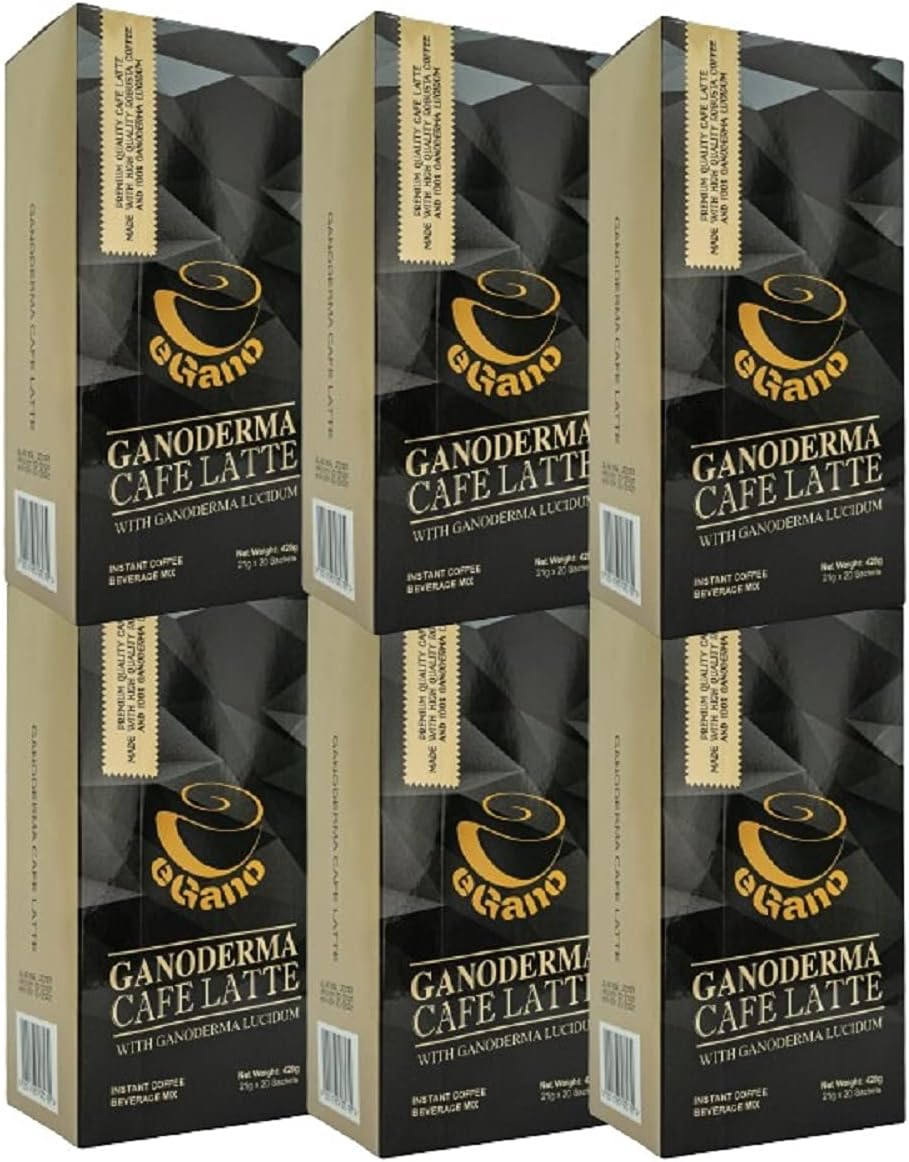 6 Boxes eGano Premium Ganoderma Cafe Latte Instant Coffee With Ganoderma Lucidum Extract (21g x 20 Sachets/Box)