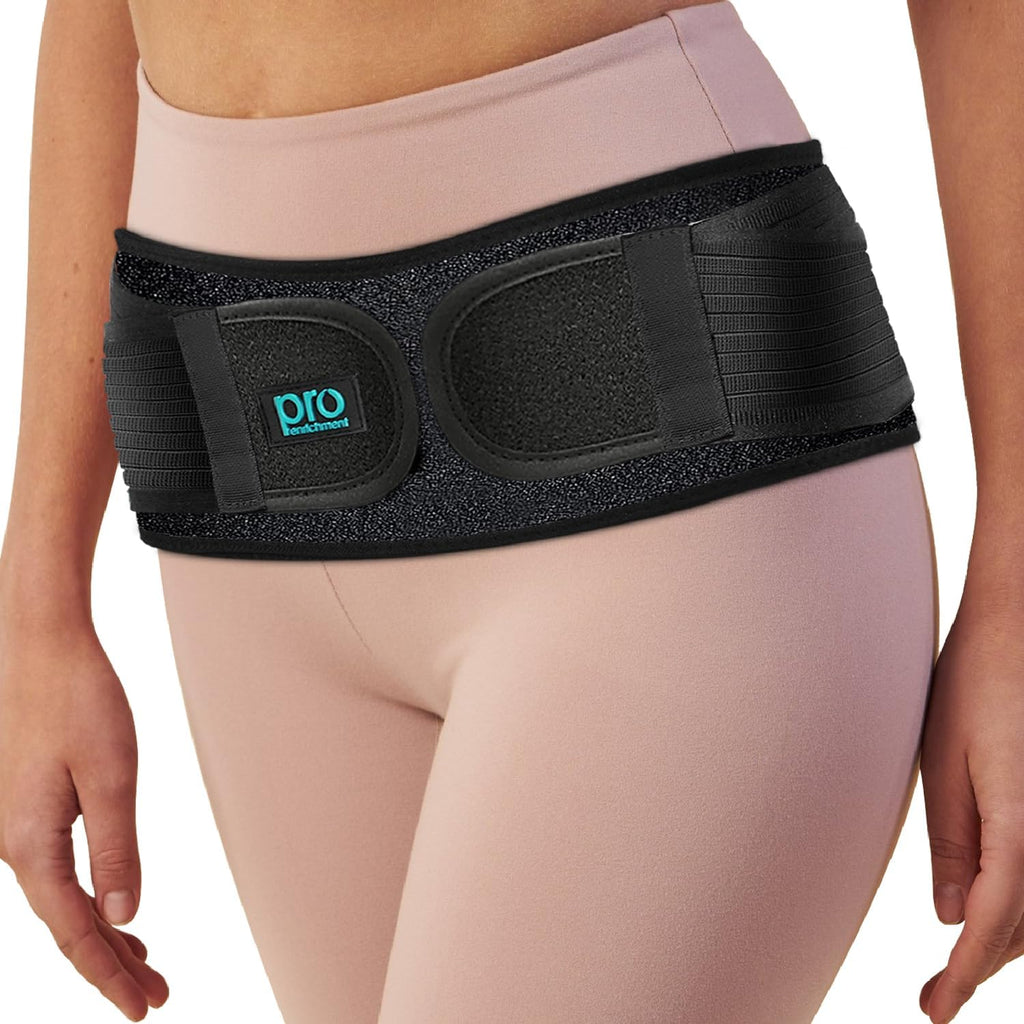 Sacroiliac Hip SI Belt for Women and Men That Alleviates Sciatic, Pelvic, Lower Back, Leg and Sacral Nerve Pain Caused by Si Joint Dysfunction| USA Patented - Hip Brace Support (XL/Black)