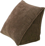 Soft Wedge Reading Pillow Triangle Corduroy Back Cushion Backrest Positioning Sofa Bed Office Chair Rest Pillow Back Support Pillow (Coffee)