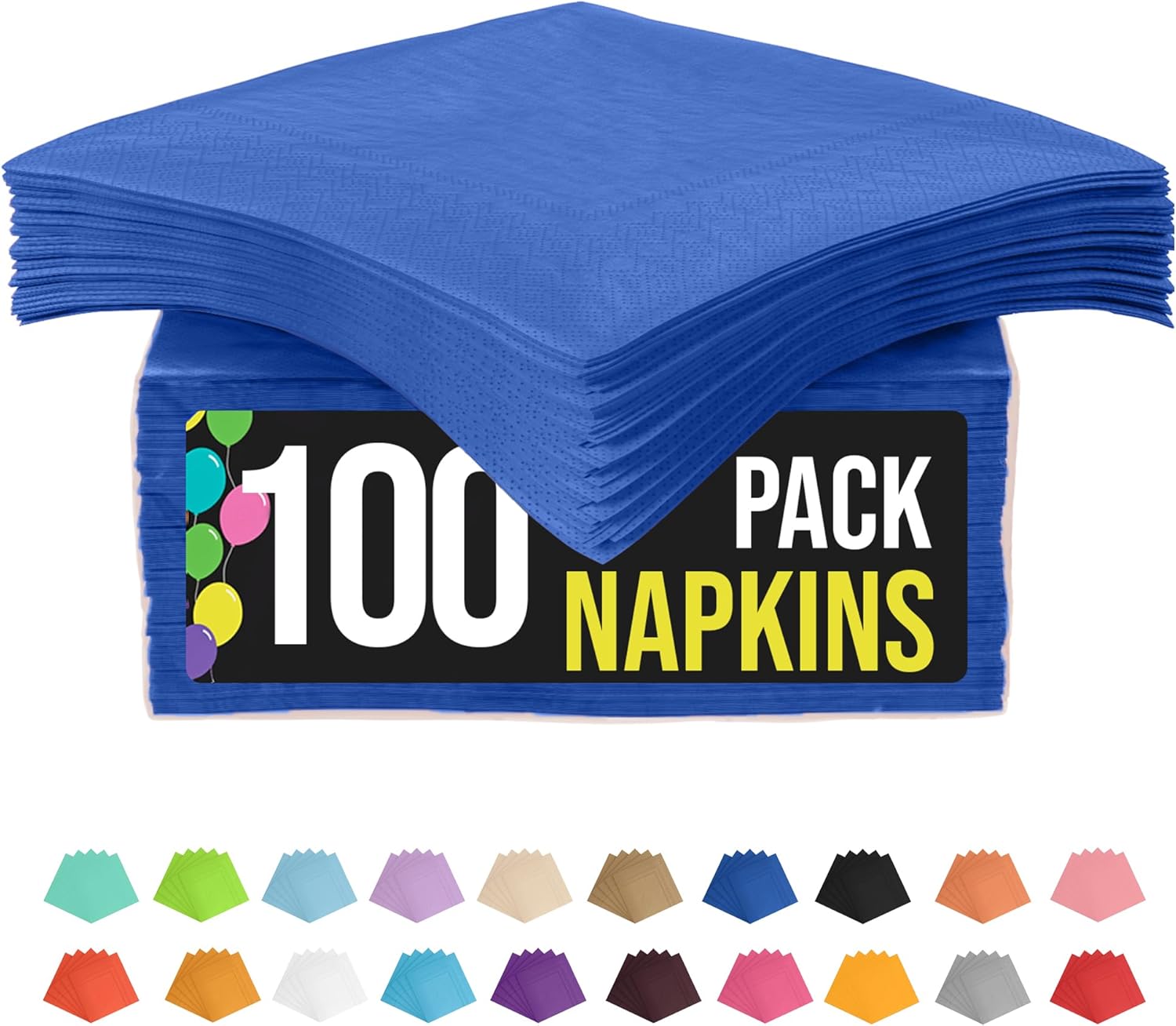 Party Solids Dark Blue Napkins Disposable Everyday 100 Pcs 2 Ply Dark Blue Dinner Napkins Bulk For Parties & Party Supplies