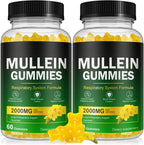 Mullein Gummies for Lung Detox, 2000mg Mullein Leaf Extract for Respiratory & Digestive & Immune Support w/Quercetin, Bromelain, Elderberry & Marshmallow, Vegan 120 Gummies