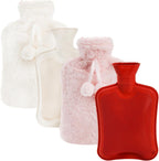 WUWEOT Set of 2 Hot Water Bottle with Soft Cover, 2 Liter Rubber Water Pad, Hot Compress Bag and Cold Therapy Bag for Headaches, Cramps, Arthritis, Back Pain, Sore Muscles, Pain Relief, Neck