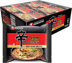 Nongshim Shin Ramyun Black Noodles, Spicy Korean Signature Instant Ramyun, Rich Beef Bone Broth, Pantry Essential Korean Noodles, Quick and Easy, 4.58 oz (Pack of 16)