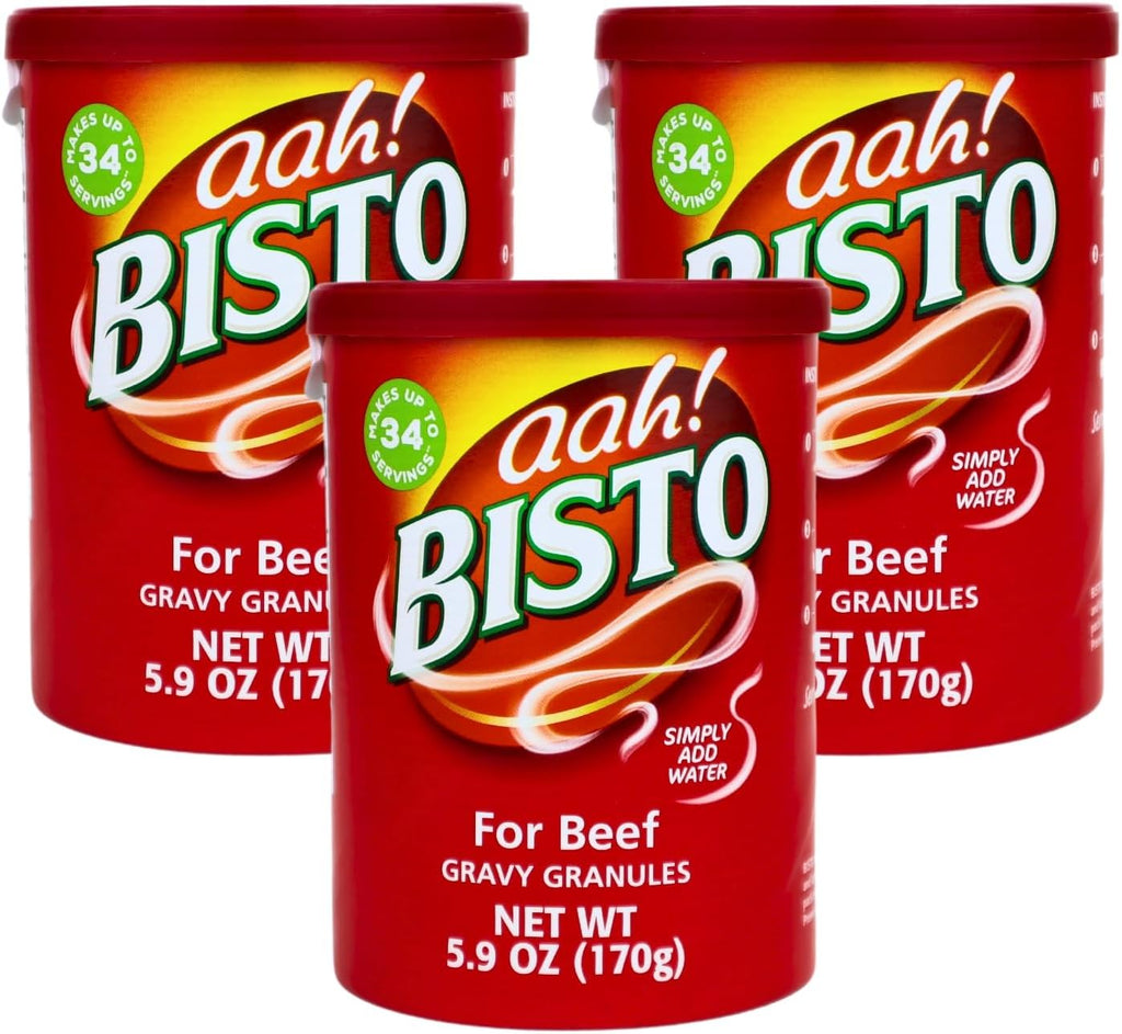 Bisto Gravy Granules – Beef & Chicken Flavors, Imported from the UK – Classic Smooth Texture, 170g (Choose Flavor) (Pack of 3, Beef)