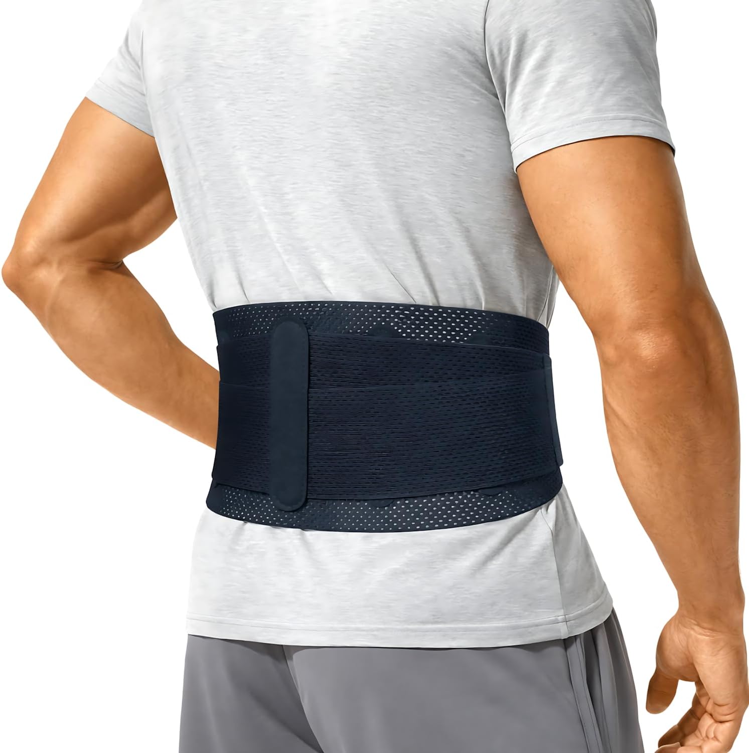 Breathable Mesh Back Brace for Lower Back Pain Relief – Cooling Airflow Lumbar Support Belt for Men & Women – Anti-Sweat Double-Layer Compression for Heavy Lifting, Sciatica, Herniated Disc & Workouts