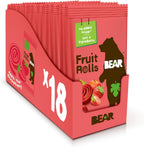 BEAR Real Fruit Snack Rolls - Gluten Free, Vegan, and Non-GMO - Strawberry – 36 Rolls, Healthy School And Lunch Snacks For Kids And Adults, 0.7 Ounce (Pack of 18)