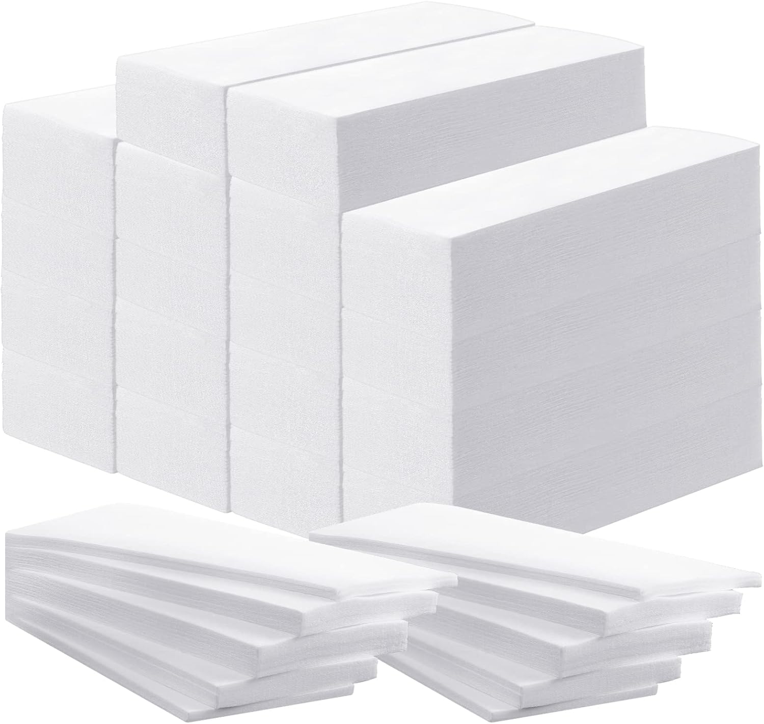 Tudomro 2000 Pcs Large Non-Woven Body Strips for Epilating and Waxing - 2.8 x 7.9 Inch Wax Paper for Women and Men, Arms, Legs, Armpit Hair Removal, White