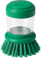 VIDEVECKMAL dish-washing brush with dispenser, bright green