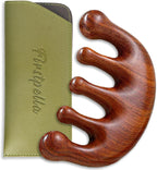 FIRSTPELLA Sandalwood Scalp Detox Comb Set - Tooth Wooden Massage Comb for Hair Growth, Loc Comb Wide Tooth Combs with Gift Bag (Daily Scalp Care Sisterlocks Maintenance)