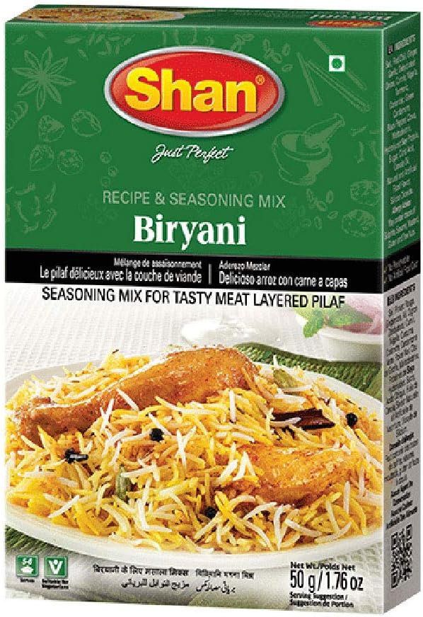 Shan - Biryani Masala Seasoning Mix (50g) - Spice Packets for Spicy Meat Layered Pilaf