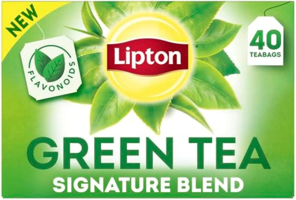 Lipton Signature Blend Green Tea Bags, Unsweetened Teabags for Hot Tea or Iced Tea with Caffeine and Flavonoids, 40 Total Tea Bags