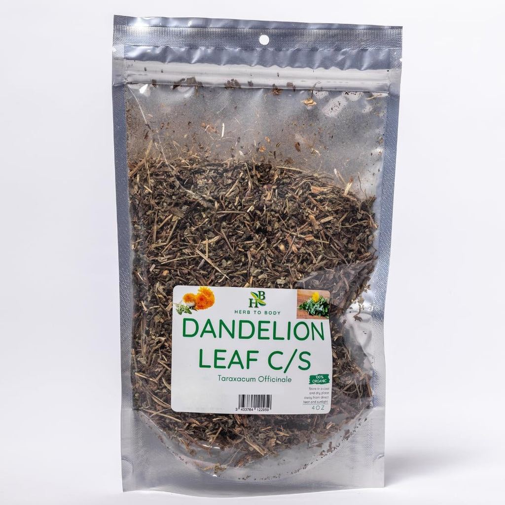 Herb To Body Dandelion Leaf C/S | Cut & Sifted | Taraxacum Officinale | Organic | Wildcrafted | 4oz