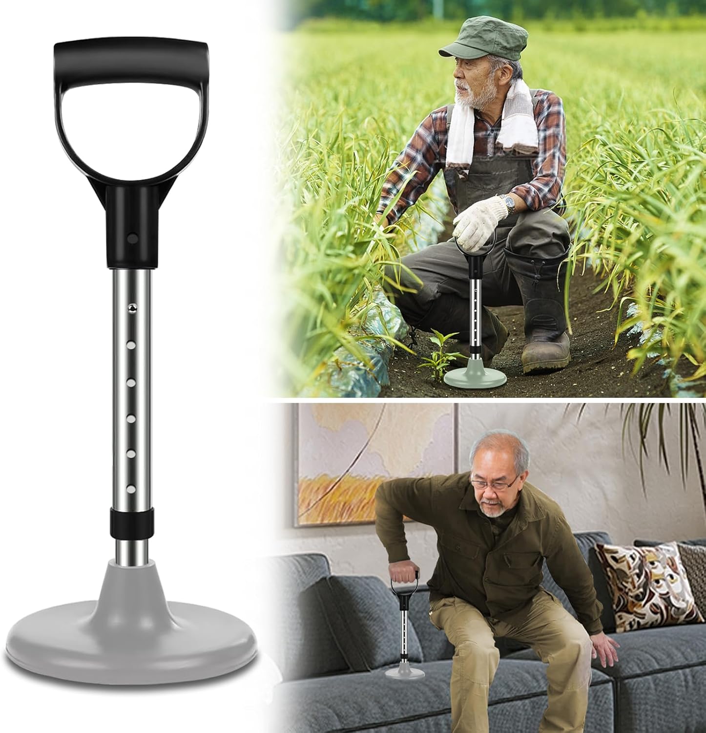 Stand Assist Mobility Aids Tool, Adjustable Standing Assist Aid for Elderly, Device to Help Get up from Floors Lift Assists for Seniors, Portability Standing Aid Device Stable Supports Equipment