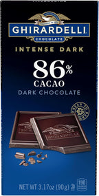 GHIRARDELLI Intense Dark 86% Cacao Chocolate Bar, 3.17 oz – Bold Extra Dark Chocolate with Rich Cocoa Notes