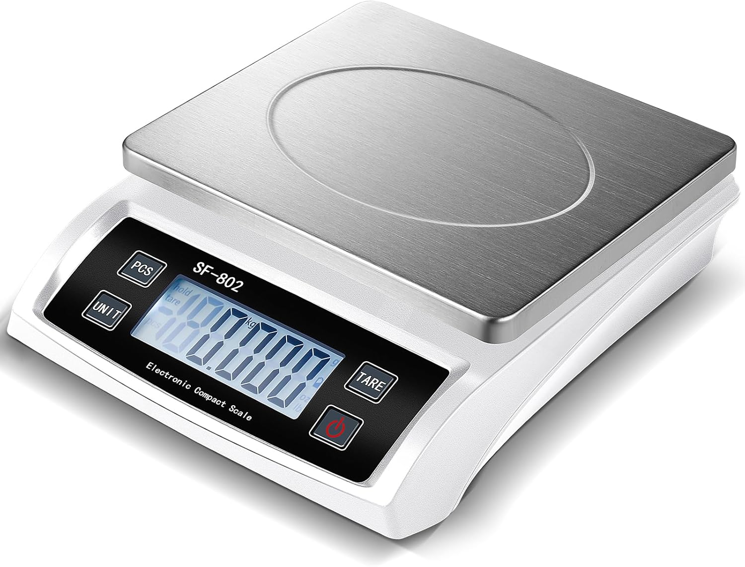 Copkim Large Digital Kitchen Scale 66LB 30kg Commercial Food Scale Stainless Bread Scale with LCD Display Commercial Weighing Devices for Baking Cooking(Silver)