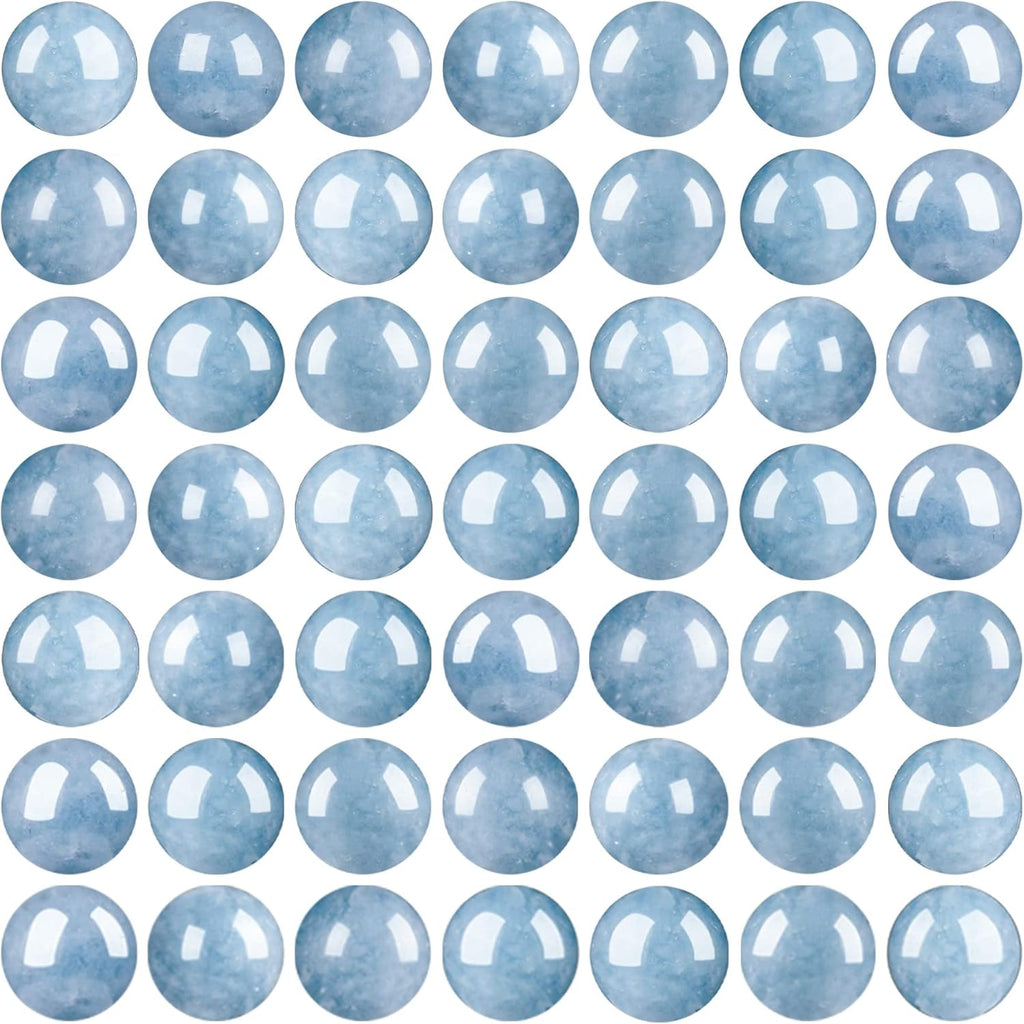 Natural Stone Beads 100pcs 6mm Aquamarine Round Smooth Crystal Beads Loose Gemstone with Crystal Stretch Cord for Jewelry Making, DIY Bracelet Necklace Earrings (Aquamarine, 6MM)