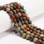 8mm 95pcs Natural Polychrome Jasper Ocean Jasper Smooth Round Genuine Real Stone Gemstone DIY Beads for Jewelry Making