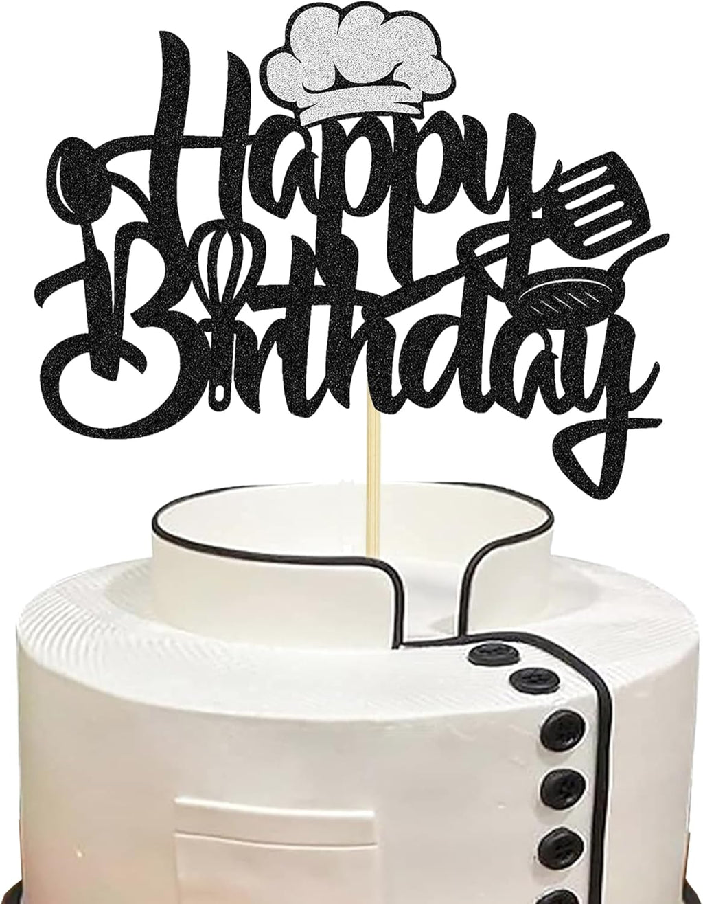 Chef Happy Birthday Cake Topper - Cooking Theme Cake Decoration for Men's and Women's Birthday Party Decorations