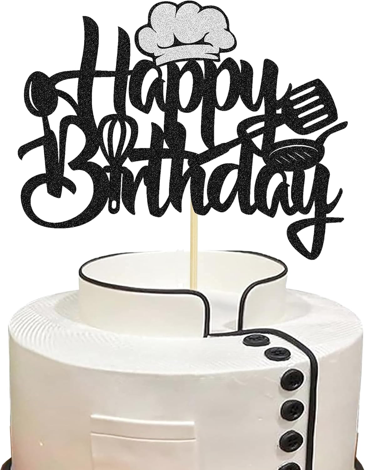 Chef Happy Birthday Cake Topper - Cooking Theme Cake Decoration for Men's and Women's Birthday Party Decorations