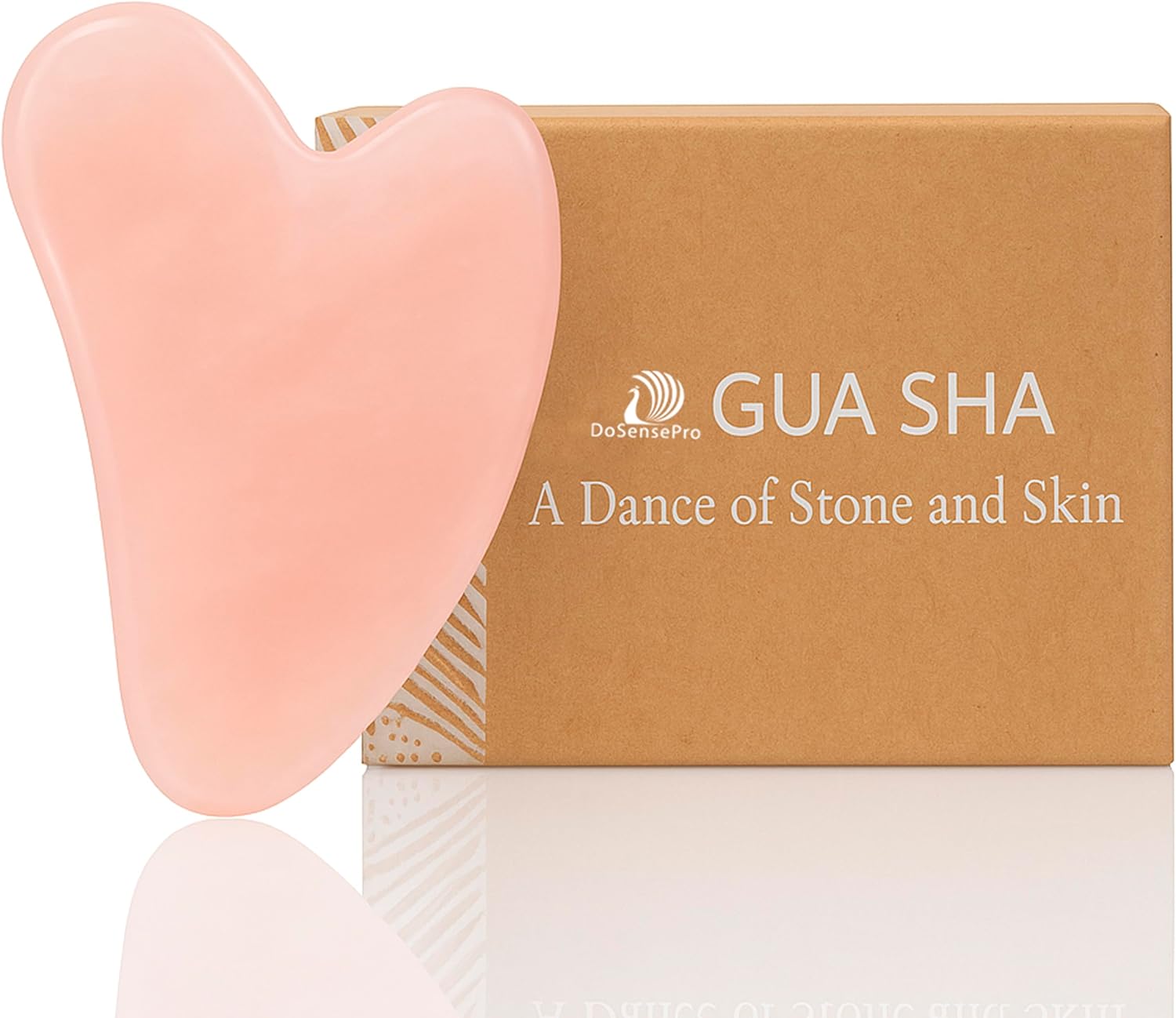 Rose Quartz Gua Sha Facial Tool Heart-Shaped Crystal for Puffiness, Lymphatic Drainage & Facial Sculpting – Hand-Carved Brazilian Stone for Face, Neck & Body