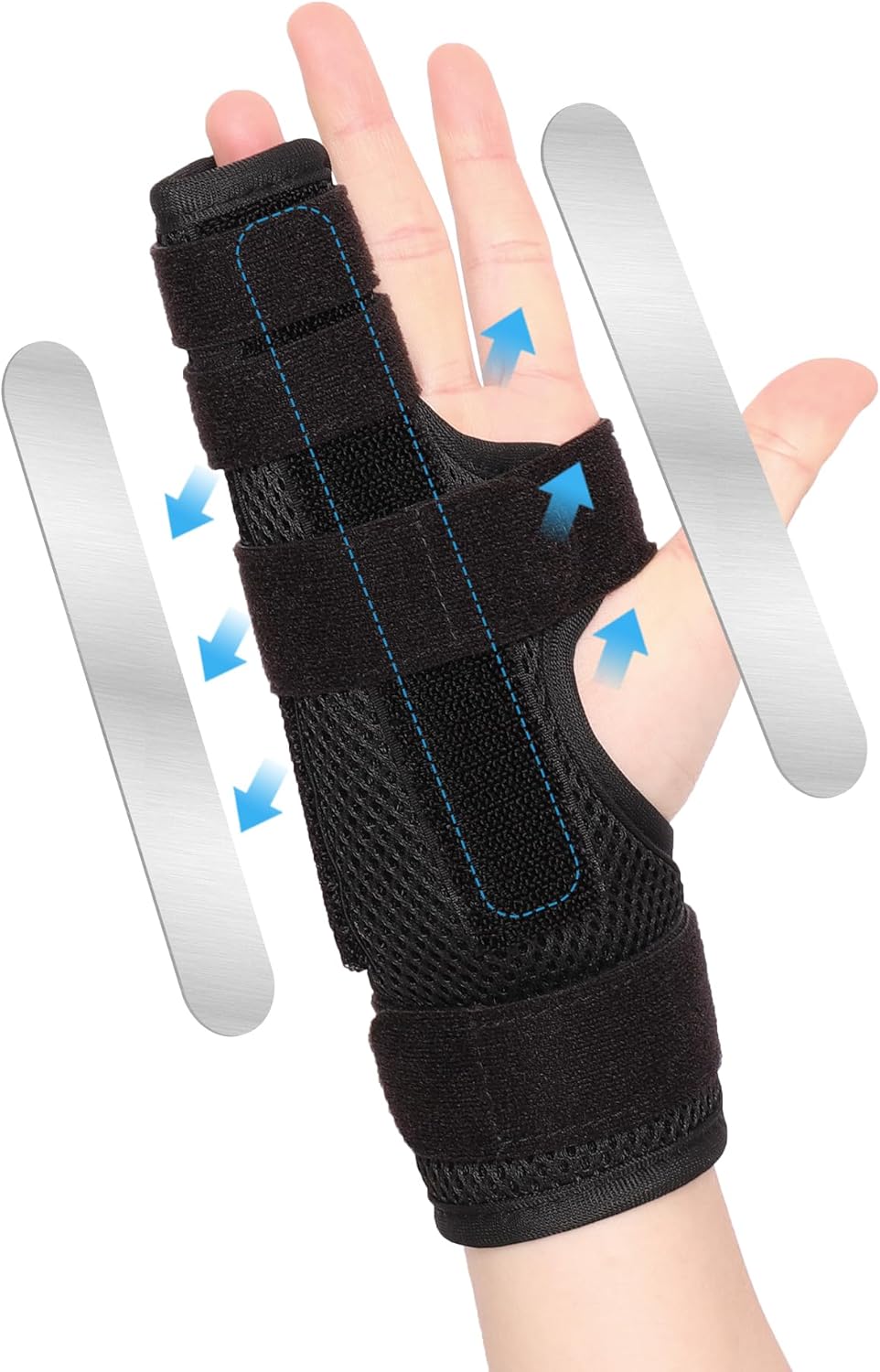 Pinky Finger Splint, Boxer Fracture Splint, Metacarpal Splint for 4th or 5th Finger, Finger Splint for Broken Finger Trigger Finger Arthritis Tendonitis,Fits for Left & Right Hand(Mesh,S/M)