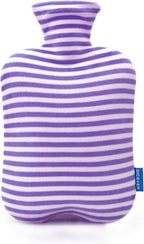 Hot Water Bottle with Soft Cover, 2L Hot Water Bag for Menstrual Cramps, Neck and Shoulder Pain Relief, Hot and Cold Therapies, Hand Feet Warmer, Light Purple